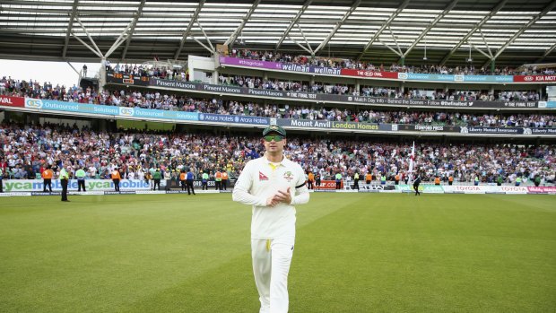 Final innings: Michael Clarke leaves The Oval after his last Test match for Australia.