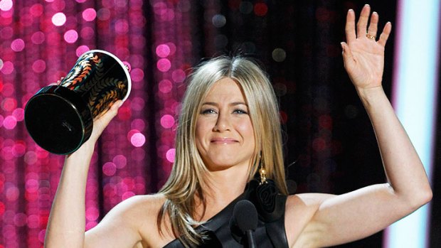 Jennifer Aniston collects her award for best on-screen dirtbag for her role in <i>Horrible Bosses</i>.