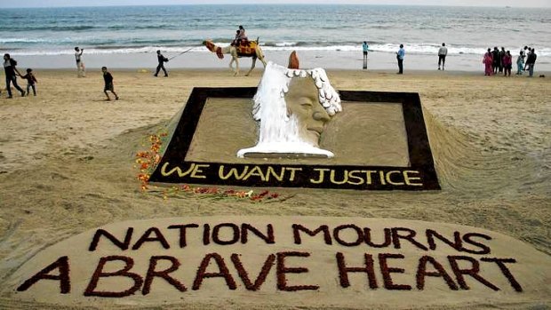 A sand sculpture in the eastern state of Odisha created by sand artist Sudarshan Patnaik.