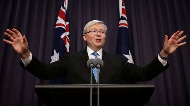 'Just chill': Prime Minister Kevin Rudd addresses the media.