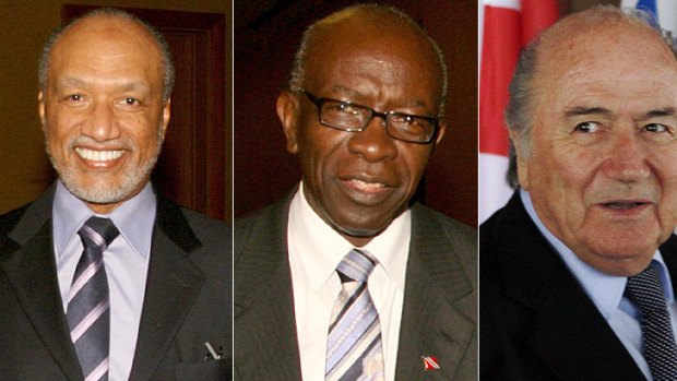 The accused ... from left, Mohamed bin Hammam, Jack Warner and Sepp Blatter.