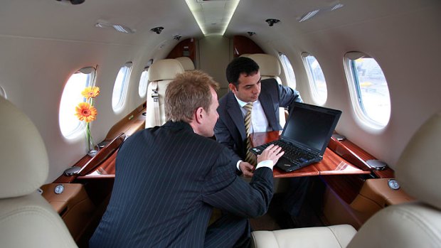 True wealth can be found in private jet travel, as opposed to merely flying first class.