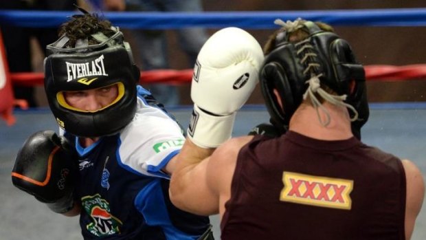 Job to do: Daniel Geale spars ahead of his fight against Gennady Golovkin at Madison Square Garden in three weeks.