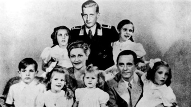 Grisly fate... Magda and Joseph Goebbels and their children. At the back is Harald Quandt, Magda's first son from her first marriage.