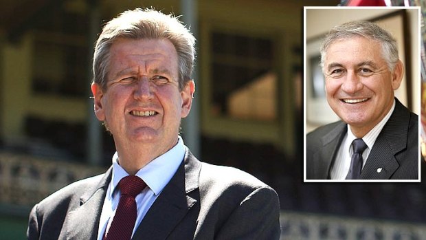 "It's little wonder that accusation fly when Souris [right] and Barry O'Farrell rule out the measures being called for by the police union, emergency services workers".