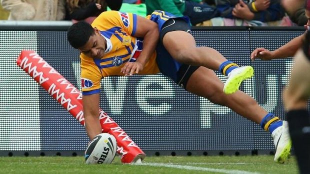 Flying winger: Daniel Tupou scores a try for City on Sunday.