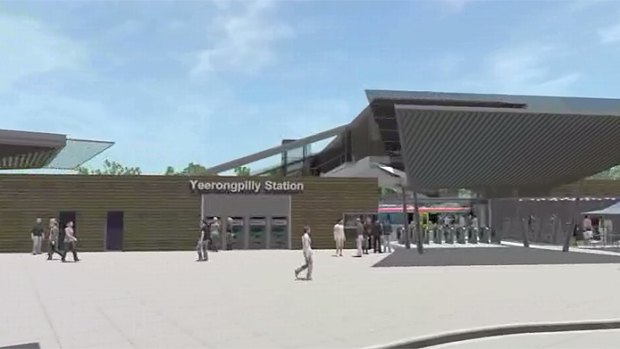An artist's rendering of the Yeerongpilly station of the Cross River Rail project.