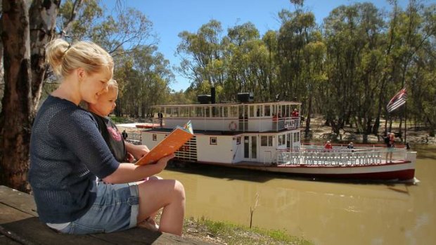 Once upon a time there was a steamboat ... Katelan Campbell and daughter Milla became involved through a Swan Hill story and play group.