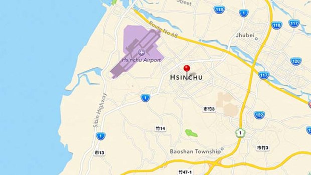 Taiwan's Hsinchu base on Apple Maps.