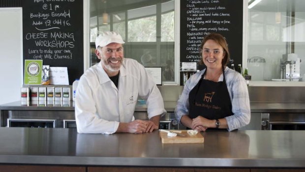 Main Ridge Dairy owners Damien and Bess Noxon.