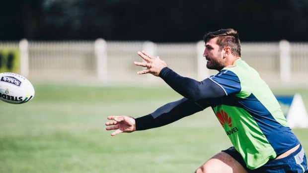 Raiders' Dave Taylor at training on Wednesday morning. 