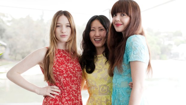Fashion Designer Yeojin Bae with actresses Sophie Lowe and Emma Lung.
