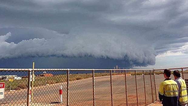Monster storm: the front associated with Cyclone Rusty viewed from Barrow Island, Western Australia.