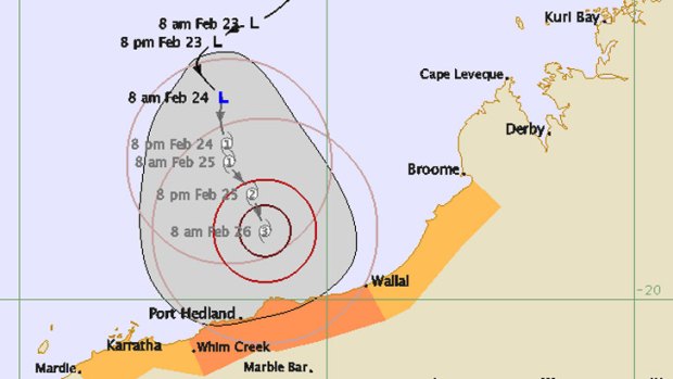 A cyclone warning has been issued for a storm off the coast of WA.
