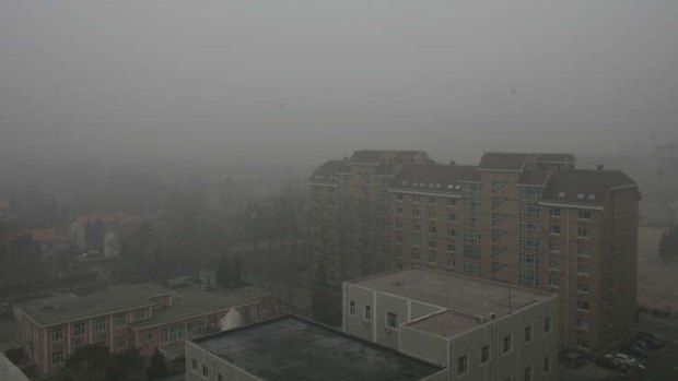 The view from the Fairfax Media Beijing office at lunchtime on January 29, 2013.