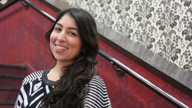 International student and office cleaner Lina Martinez has been actively involved in United Voice's campaign to improve the wage rates of the city's office workers. She says she can't afford her university fees without a pay increase. 