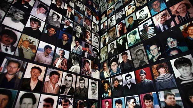 Honouring the dead: Portraits of some of the 8000 Muslims who were killed in the 1995 Srebrenica massacre.
