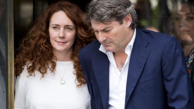 Rebekah Brooks leaving the Old Bailey with her husband, Charlie, on Tuesday.