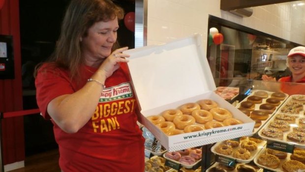 Perth Krispy Kreme fantatics smashed their way through 70,000 doughnuts in one day.