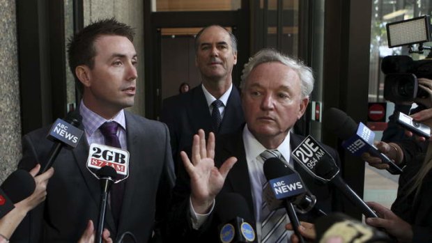 James Ashby (left) with Anthony McClellan after the Federal Court ruling on December 12.