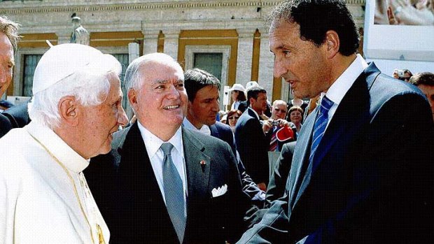 Pope Benedict XVI meets Rodney Adler in rome.