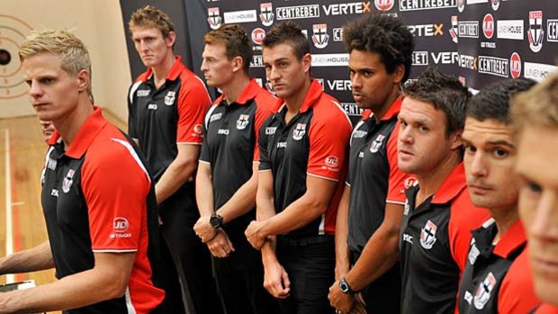 Looking forward: The St Kilda leadership team fronted by captain Nick Riewoldt.