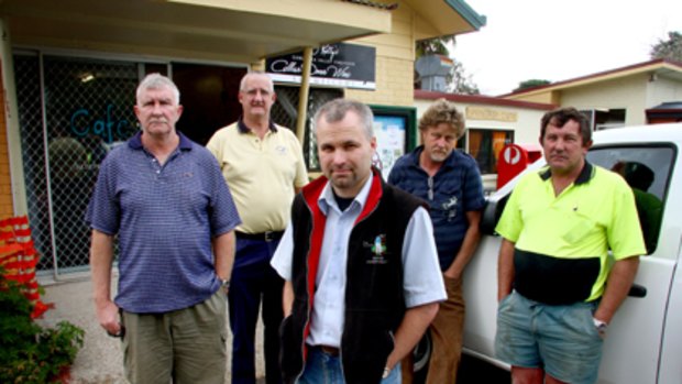 Losing business... Springbrook residents Bryan Robins, Peter Grayson, Wayne Randall, David Window and Ray Cavanough. Photo: Michelle Smith