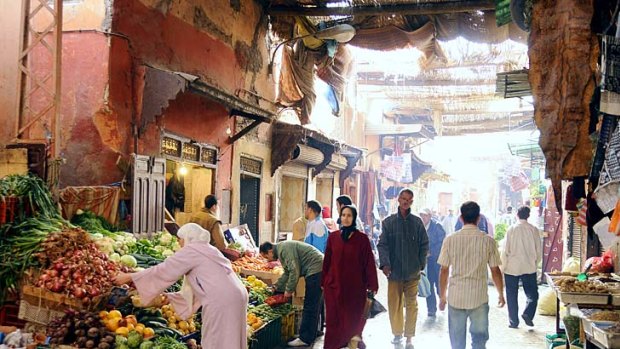 Slower pace... a souk in Marrakesh.