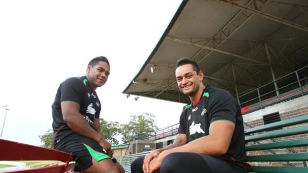 Ready to deliver ... South Sydney's key men Chris Sandow and John Sutton at Erskineville Oval this week.