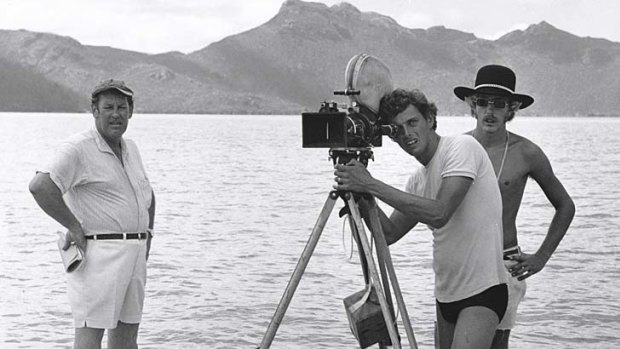 John Seale (centre) working on the 1971-72 TV series Barrier Reef.  Photo: Paul Butler