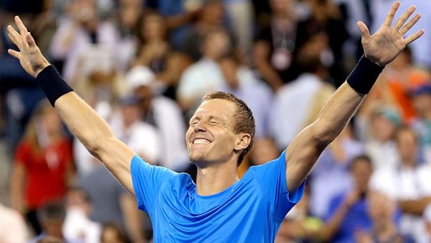 The Czech Republic's Tomas Berdych after defeating Roger Federer.