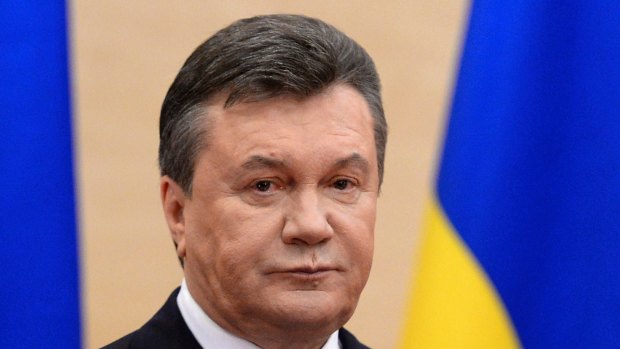 Ukraine's then president, Viktor Yanukovych pictured in Rostov-on-Don, Russia, in 2014.