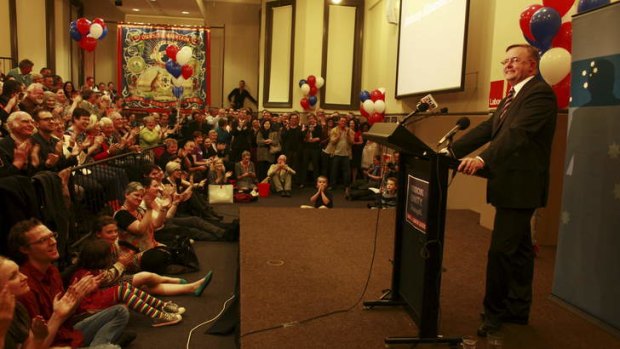 The campaign starts here: Anthony Albanese makes his pitch for the Labor leadership at Sydney's Trades Hall on Tuesday.