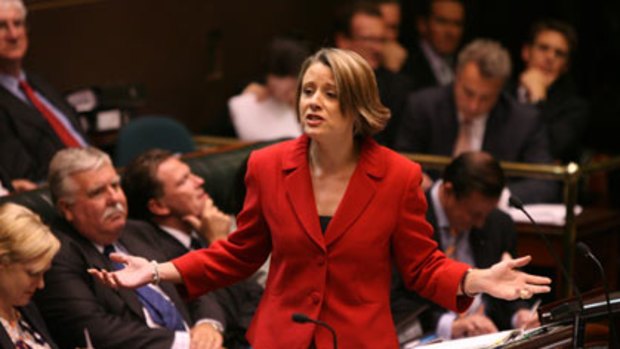 Sexism tactic ... Kristina Keneally during question time in State Parliament yesterday.