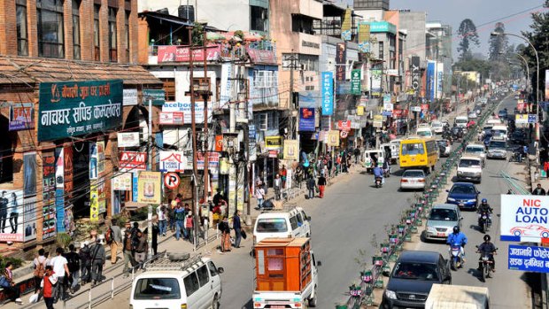Kathmandu city traffic.