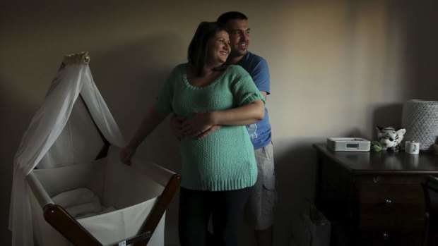 Baby makes three: Expectant parents Catherine Neasbey and Petar Sabados.