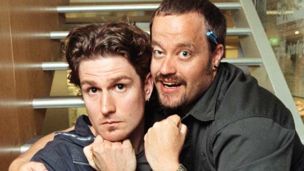Wil Anderson and Adam Spencer in 2000.