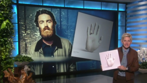 Fan girl: Ellen DeGeneres holds a copy of Chet Faker's album as she introduces a performance by the Melbourne singer-songwriter on her talk show on Wednesday.