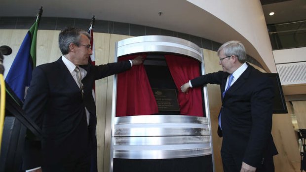 Prime Minister Kevin Rudd and Attorney-General Mark Dreyfus opened the Ben Chifley Building as the new ASIO headquarters in Canberra.