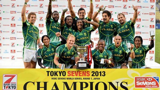 South Africa celebrate after winning the title.