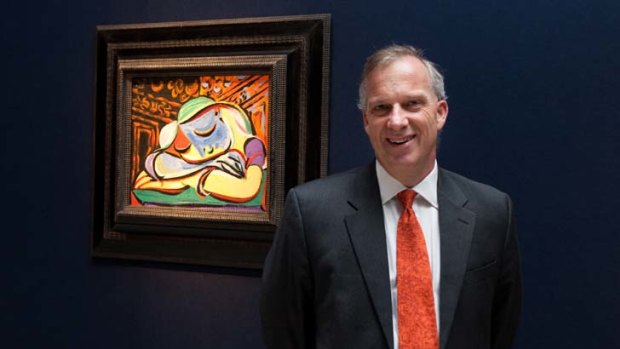 $18 million hope ... the University of Sydney vice-chancellor, Michael Spence, with Picasso's <em> Jeune Fille Endormie</em>.