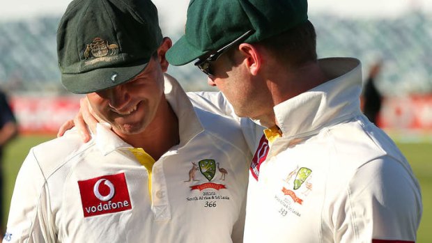 Brothers in arms: Ricky Ponting and Michael Clarke at the WACA Ground after the third Test loss to South Africa.
