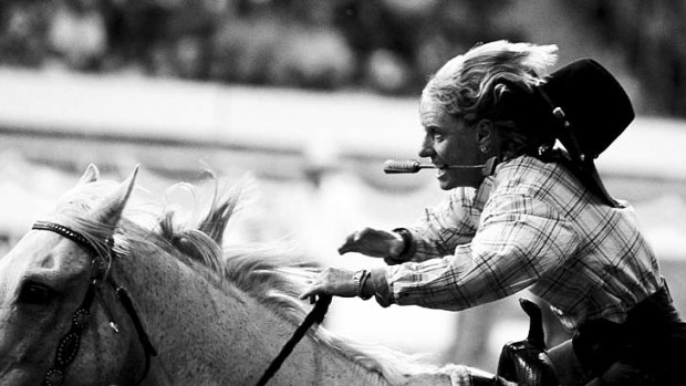 Rein over me ... female rodeo riders from throughout NSW are depicted by Anna Warr in <em>See Jane Run</em>.