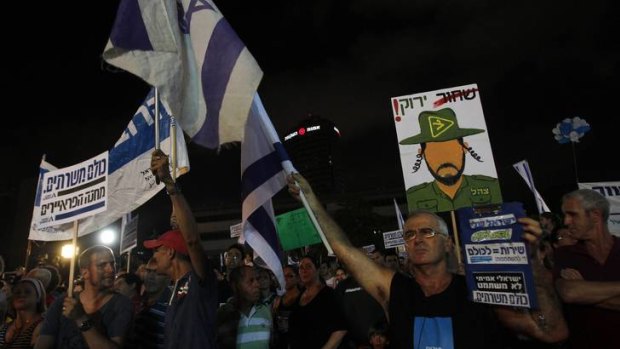 Protestors in Tel Aviv.