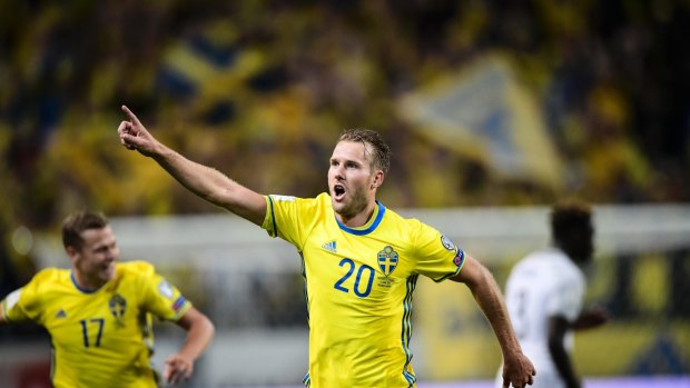 Sweden's Ola Toivonen after scoring their second - and winning - goal against France.