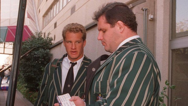 Wallaby teammates ... Michael Lynagh and Ewen McKenzie