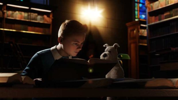 Tintin and Snowy in <i>The Adventures of Tintin: The Secret of the Unicorn</i>