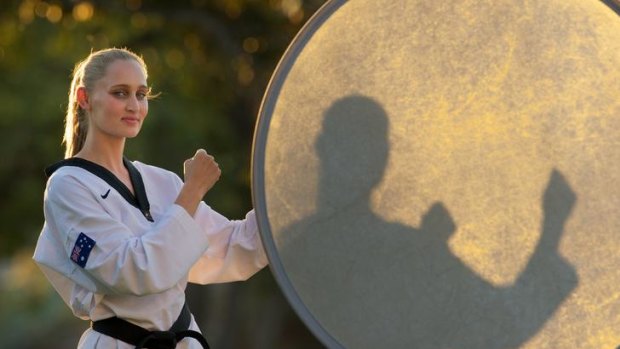 Kicking on: Carmen Marton will compete for Australia at the London Olympics in Tae Kwon Do.