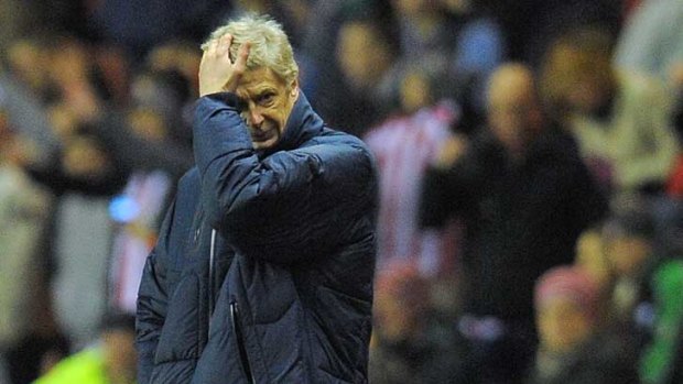 Arsenal manager Arsene Wenger reacts during his side's loss to Sunderland in the fifth round of the FA Cup.