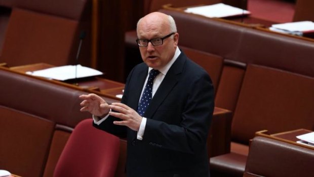 A question of trust: Attorney-General George Brandis urged members of the Press Club to trust the Coalition.